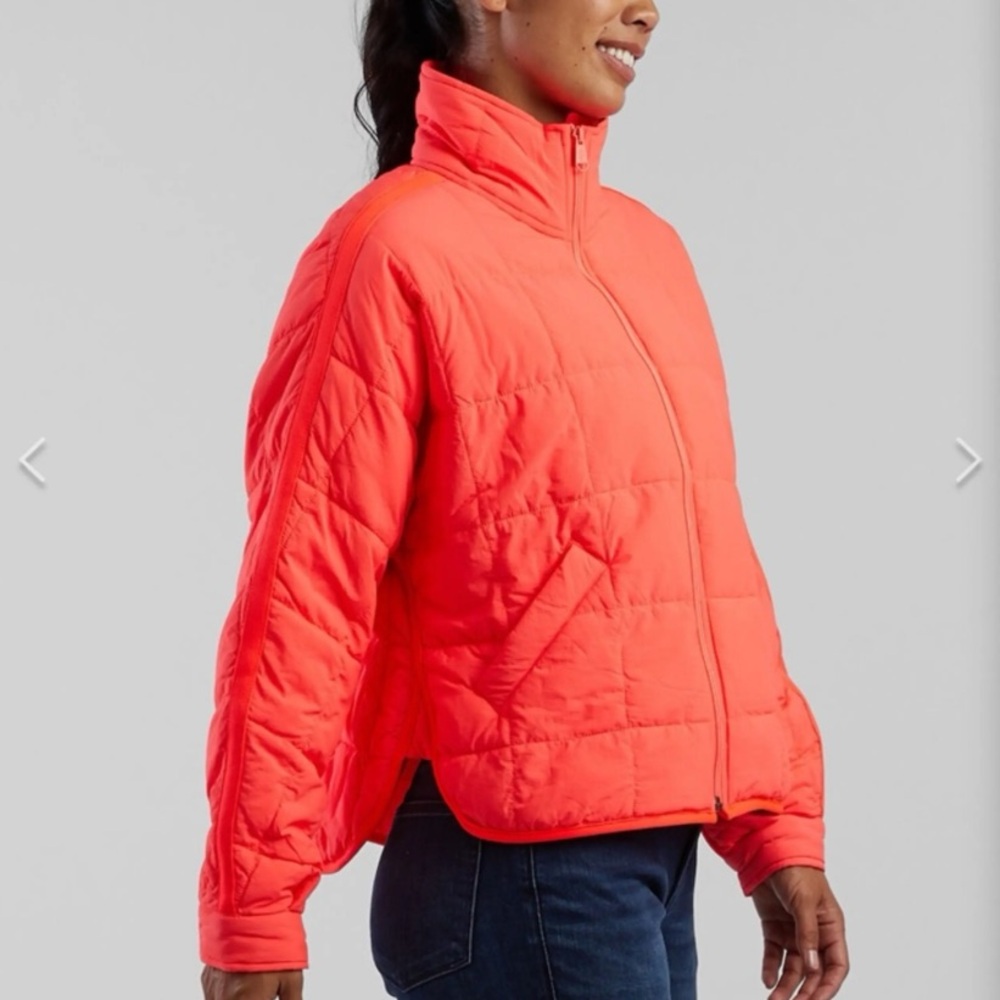FP movement packable pippa jacket free people neon coral pink puffer women’s XL